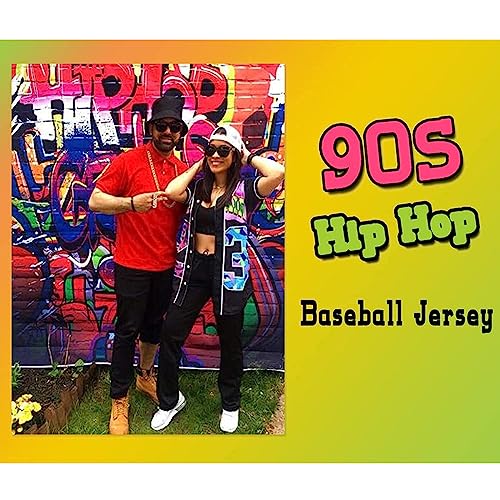 Amzdest Unisex Bel Air 90s Hip Hop Baseball Jersey Large Black White