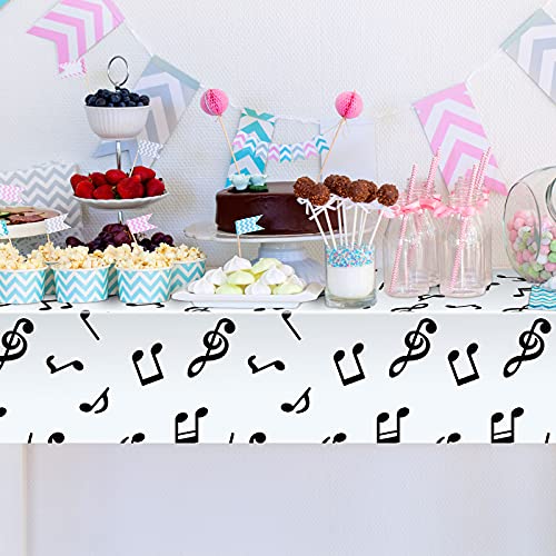 Tatuo 4 Pieces Musical Notes Party Tablecloth 108 x 54 Inch Plastic Decor
