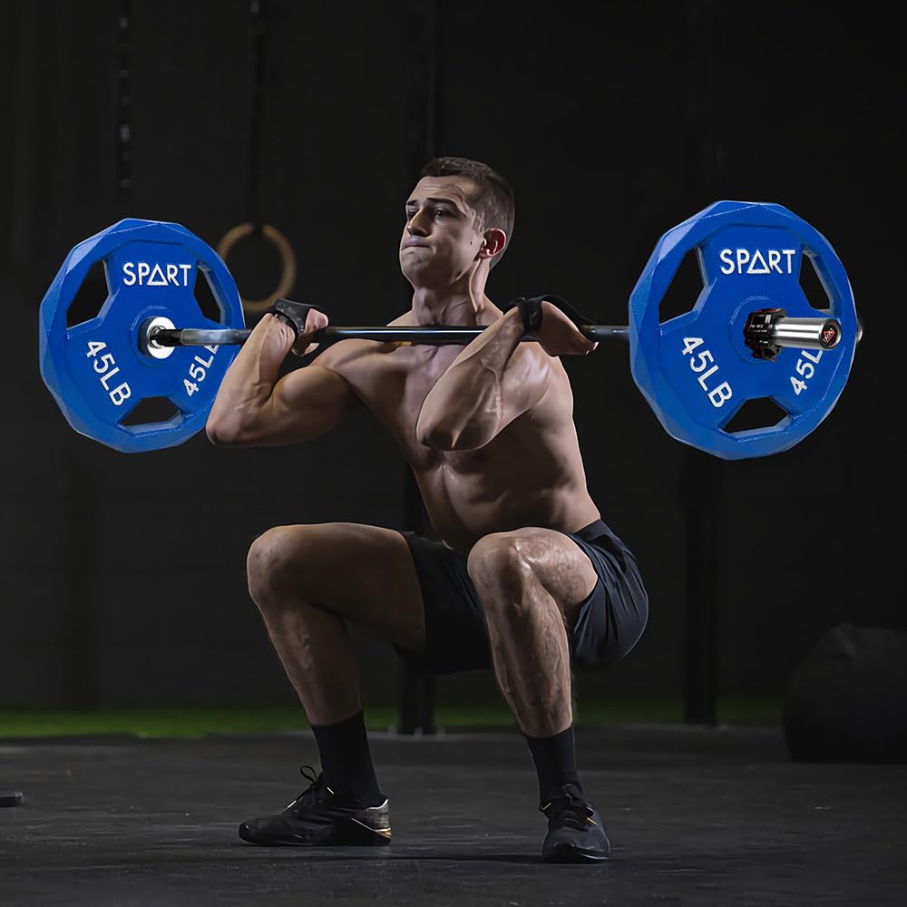 SPART Color Coded Weight Plate 2-Inch Cast Iron Metal Weight Plates for Barbell,Solid Cast Iron Olympic Weight Plates for Strength Training, Weightlifting, Crossfit, 35LB, Single