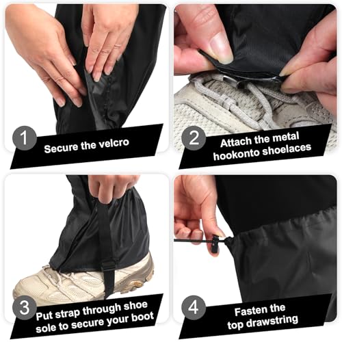 Waterproof Garden Trimming Leg Chaps - Black Gaiters for Men & Women
