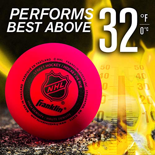 Assorted All Weather Franklin Sports NHL Street Hockey Balls - Pack of 3