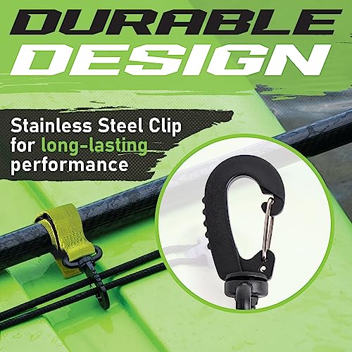 Kayak Paddle Clips Green 4-Pack | SUP Holder with 360° Swivel