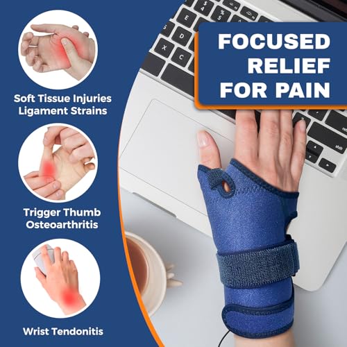 Hand Heating Pad for Arthritis and Tendonitis, Heated Wrist Wrap Thumb Brace for Carpal Tunnel Relief with 3 Heat & 5 Timer Settings for Left & Right Hand (S/M)