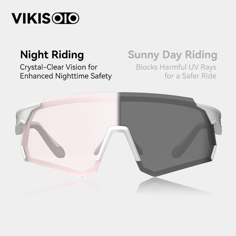 VIKISOIO Photochromic Cycling Glasses,UV400 TR90 Frame Riding Running Baseball Fishing Driving for Men Women 24922-C281