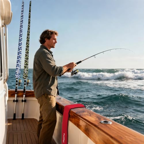 Yhwens 68" Neoprene Fishing Rod Sleeve—Blue Camo, 2-Pack, Rod Covers