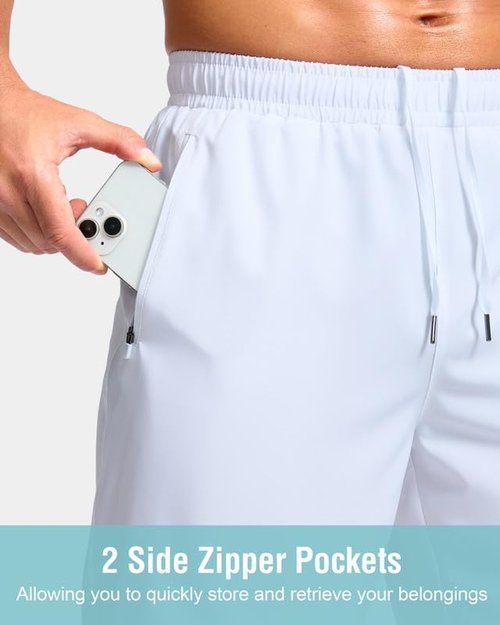 G Gradual Men's Athletic Running Shorts - Quick Dry with Zipper Pockets | 7", 5", 9" Sizes for Gym & Hiking