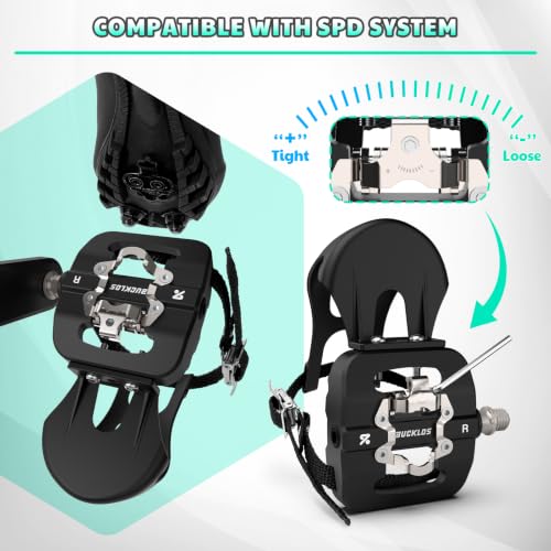 BUCKLOS Bike Toe Clip Cages Pedals Compatible with SPD Cleats&Peloton