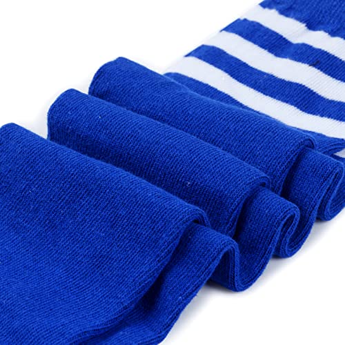 Kids Knee High Soccer & Baseball Socks - Black, White, Blue