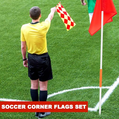 67" Soccer Corner Flags Set with Agility Poles - Durable Training Equipment