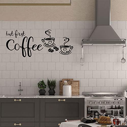 But First Coffee Vinyl Wall Decal Sticker for Coffee Shop Decoration Kitchen Home Wall Art D?cor