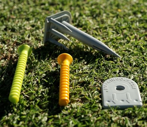 Margin Golf Margin Tee Holder with Flexible 2.5" & 3.25" Tees – Height Adjustable, Stays Upright on Grass Driving Range