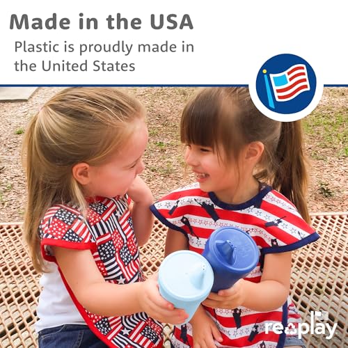 Re-Play Desert Roses Spill-Proof Sippy Cups for Toddlers 10 Oz Set of 4, Reusable & Safe in USA