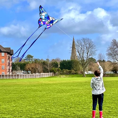 Butterfly Kite for Kids & Adults - Easy to Fly Purple Kite 1 Pack