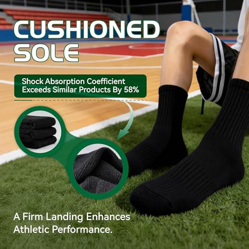 Men's Cushioned Crew Socks - Arch Support, 1 Pair