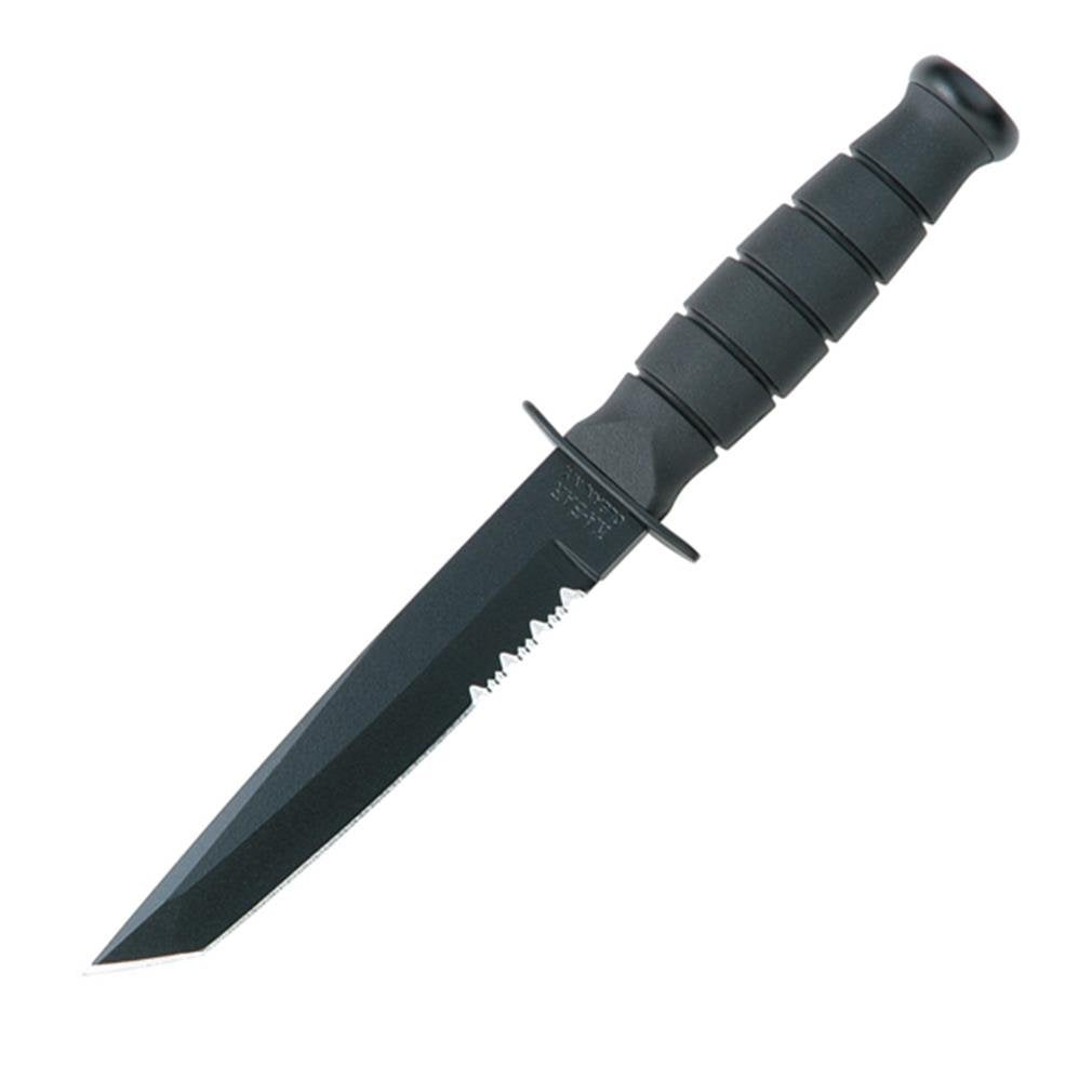 KA-BAR KABAR - SHORT TANTO-BLACK HARD SHEATH, SERRATED EDGE