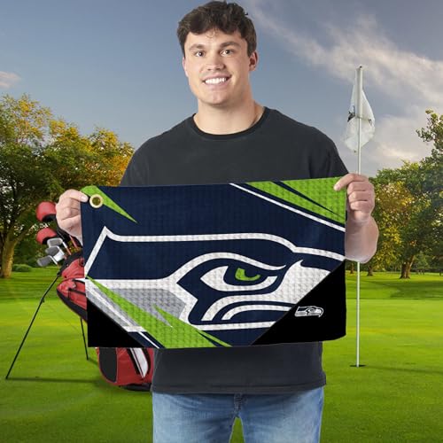 Seattle Seahawks NFL Microfiber Waffle Golf Towel with Grommet