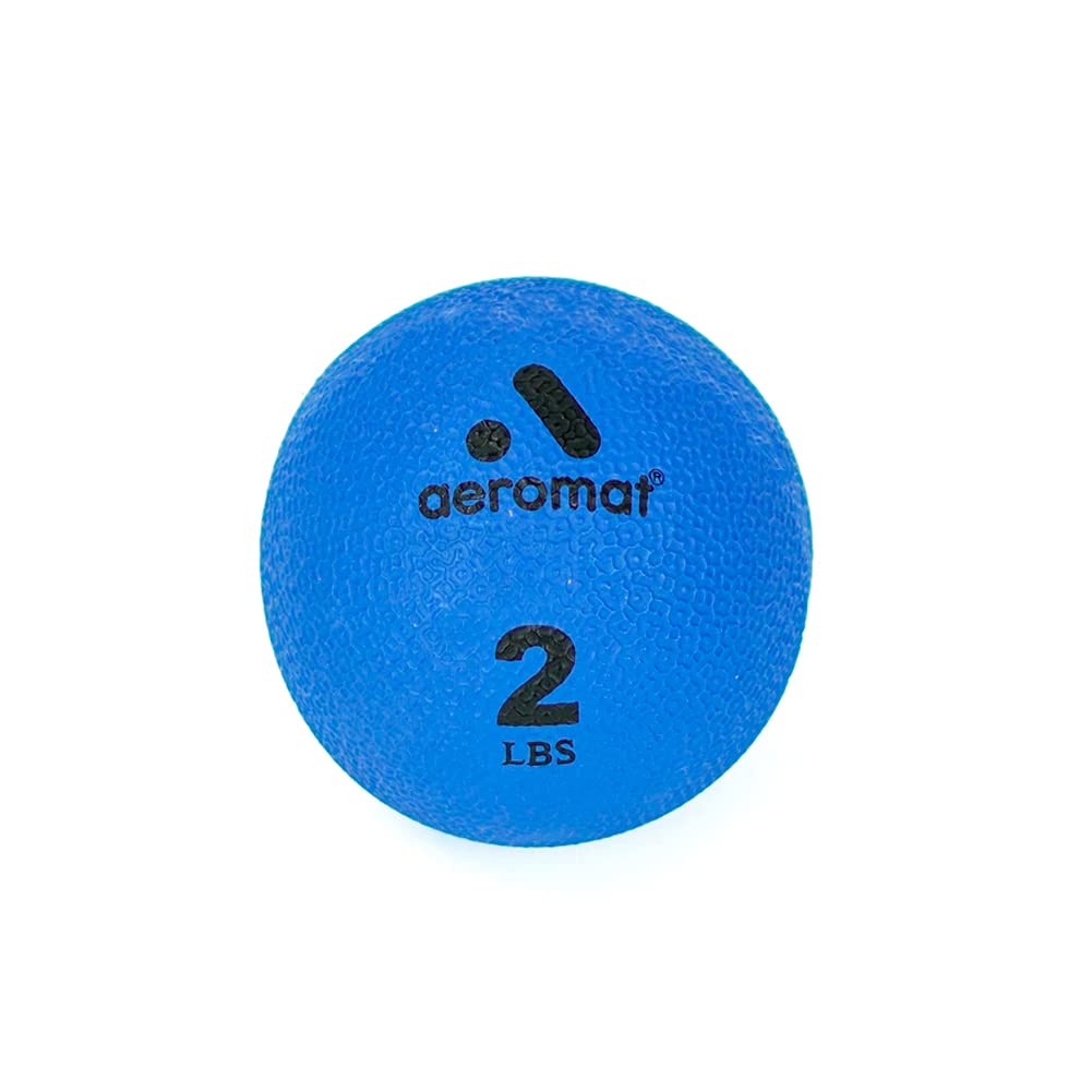 AEROMAT Versatile Textured Surface 3.5" Petite Weighted Ball for Yoga/Pilates Practice, 2 lbs, Blue
