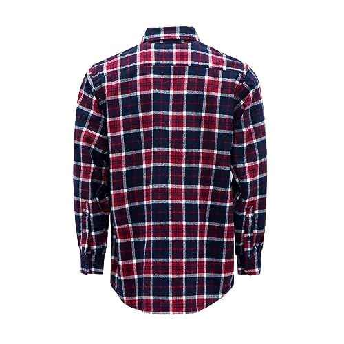BOCOMAL FR Hooded Shirts Button Down Heavyweight Flannel Plaid Hoodies Fire Retardant Flame Resistant Welding Jacket
