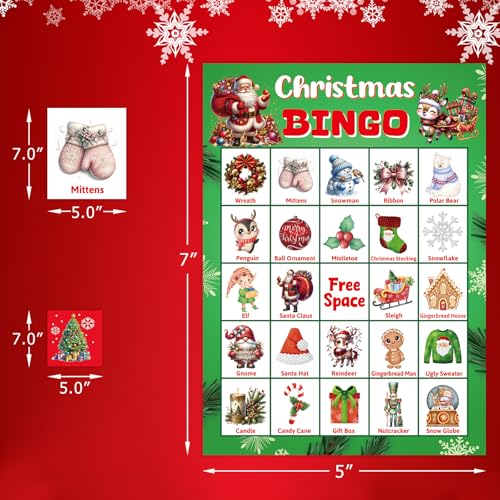 Christmas Bingo Game for 24 Players - Cute Holiday Edition