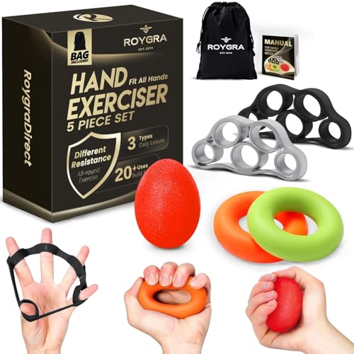 Grip Strength Trainer Set - Hand Exercise Ball, Grip Rings & Stretchers