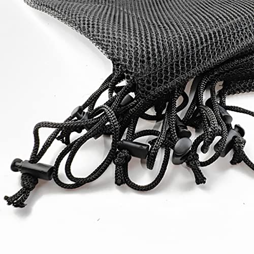 10-Pack Nylon Mesh Drawstring Bags with Cord Lock for Sports & Laundry, 8x12 Inch