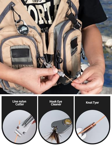 Fishing Knot Tying Tool and Line Cutter with Retractor - 4PC Set