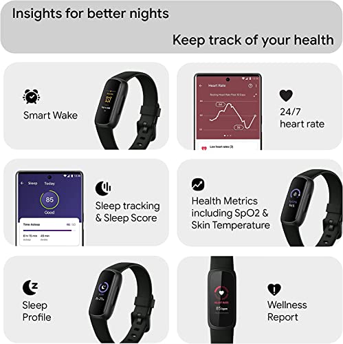 Fitbit Inspire 3 Health & Fitness Tracker - Black Bundle with Bands & Accessories