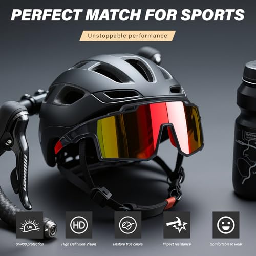 Polarized Sport Sunglasses for Men - UV Protection Cycling & Fishing