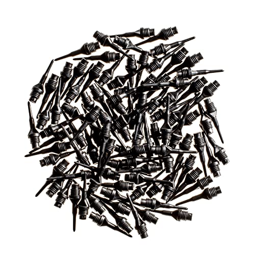Tufflex II 1/4" Thread Soft Tip Dart Points - Black - 100 Pack