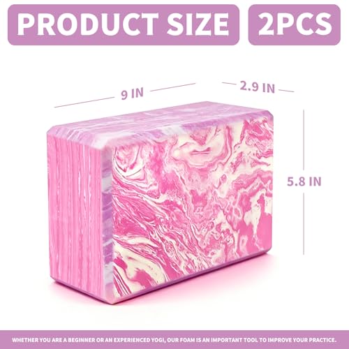 High-Density Yoga Blocks - 2-Pack Non-Slip EVA Foam - Camo Pink