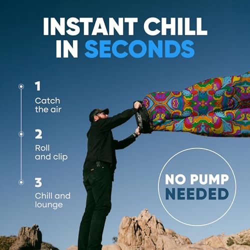 Chillbo 60s Psychedelic Inflatable Lounger for Camping & Outdoor Use