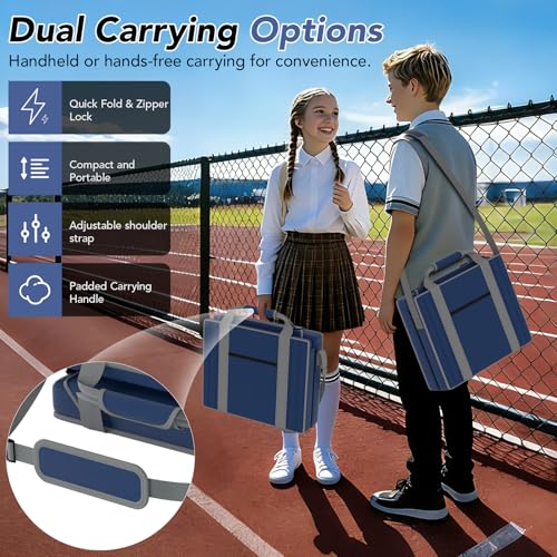 Adjustable Stadium Seats with Back Support - 2-Pack Navy