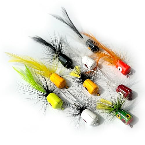 Fly Fishing Flies Kit - 5 Dry/Wet Flies with Waterproof Box