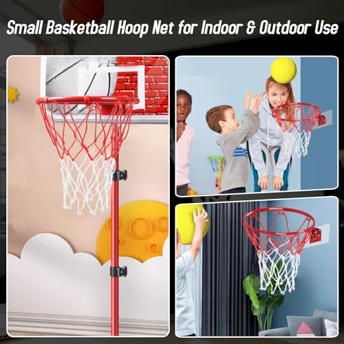 Mini Basketball Nets Replacement - 8 Pcs for 8-10.25" Rims - White Red