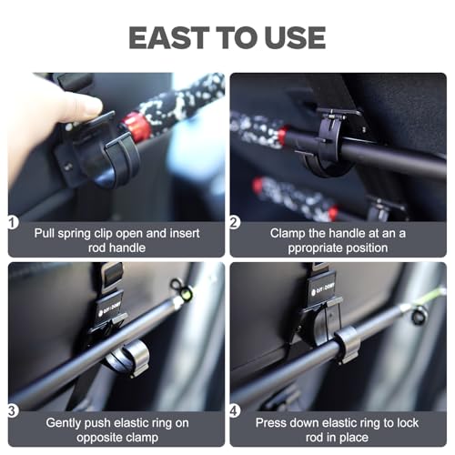 4-Rod Car Fishing Rod Rack Holder for SUV, Truck & Car Seatback Storage