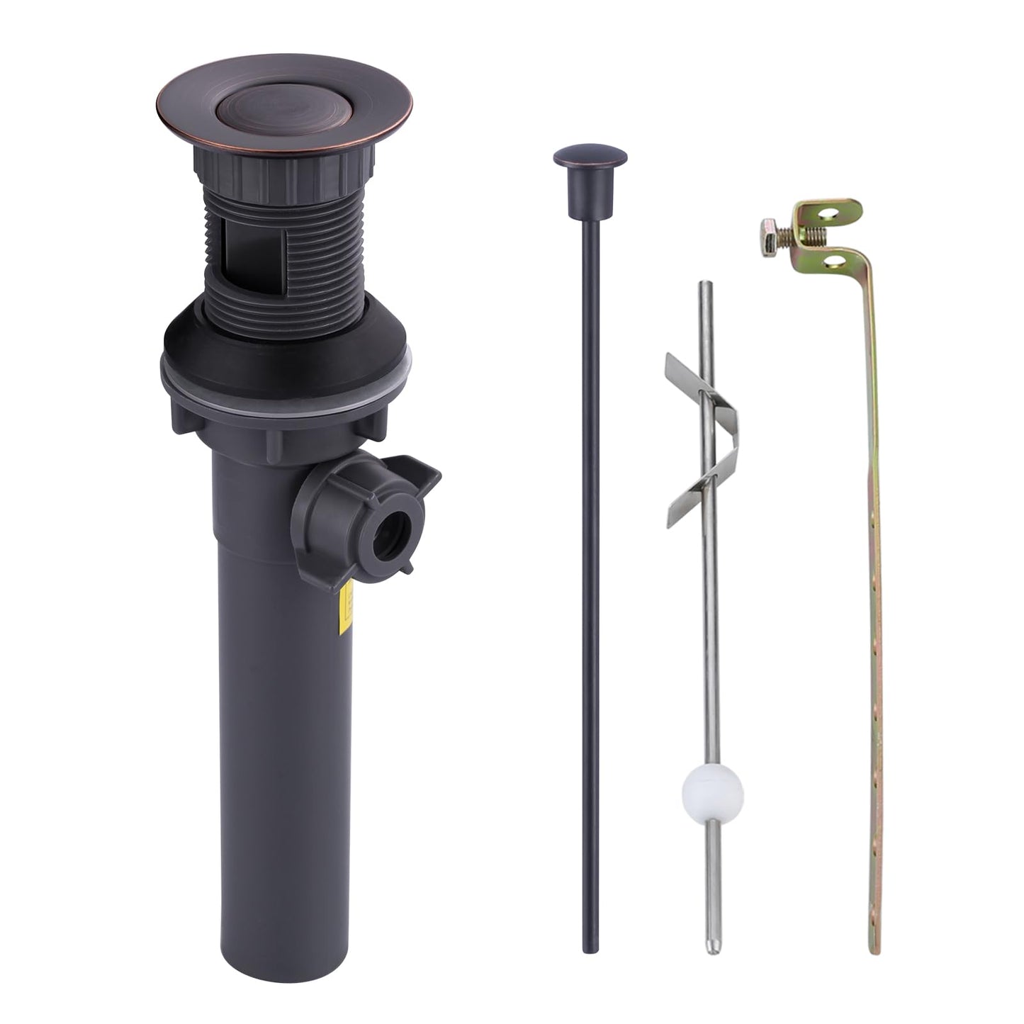 WOWOW Bathroom Drain Assembly Stopper with Lift Rod for Bathroom Faucet Vanity Sink Pop-Up Drain Stopper Assembly with Lift Rod and Overflow，Oil Rubbed Bronze