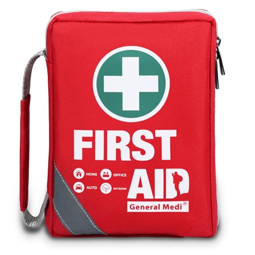 Compact First Aid Kit with 175 Pieces - Reflective Emergency Bag