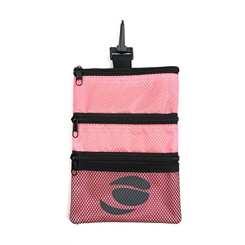 Orlimar Blush Pink Detachable Golf Accessory Pouch with 3 Zippered Pockets