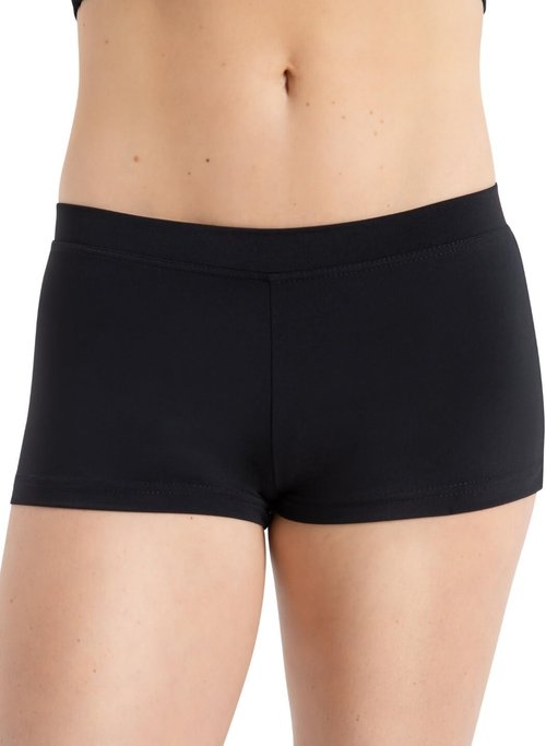 Capezio Women's Boy Cut Shorts - Low Rise Comfort Fit for Team Performance | Classic Black
