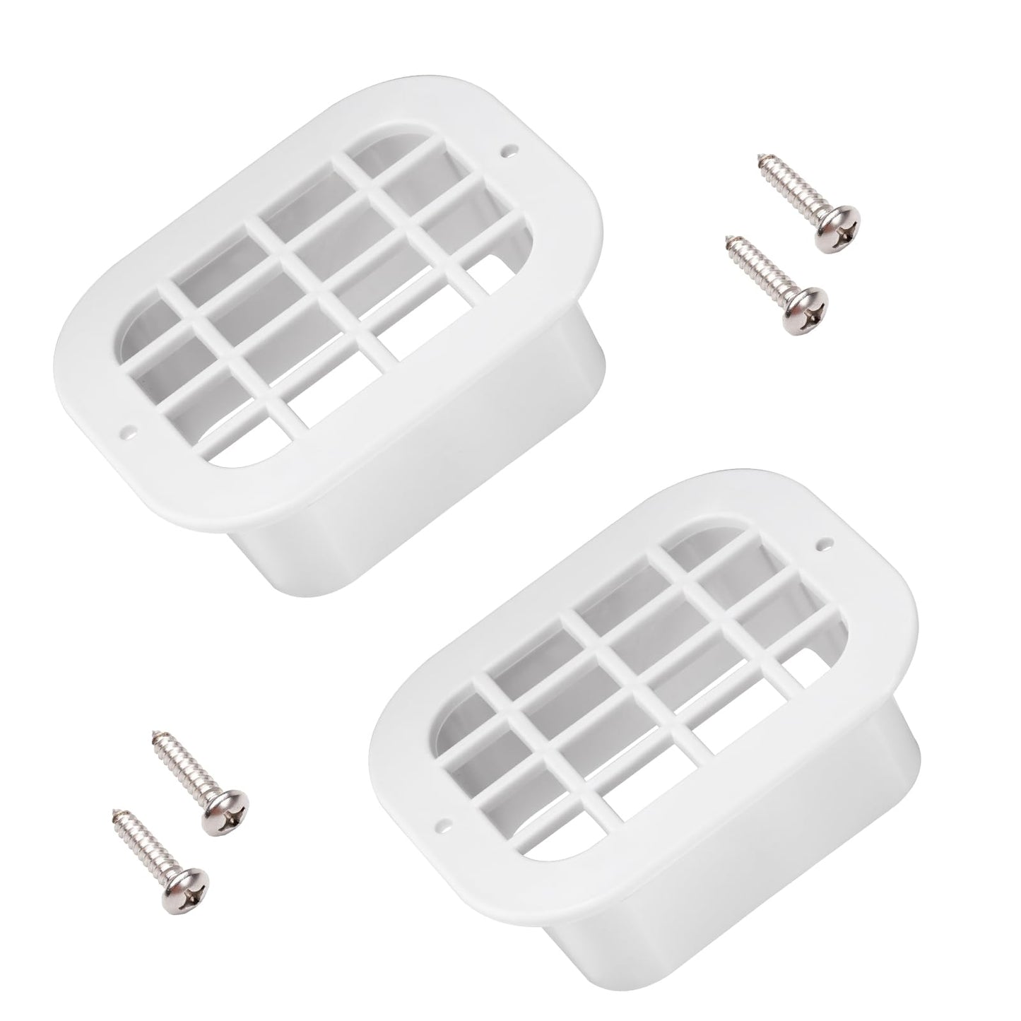 Mzcvriru 3 x 4 rain Gutter downspout Drop Outlet with Filter (2 Pack, White)