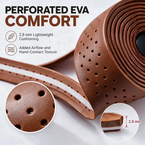 Brown Road Bike Handlebar Tape - EVA Cycling Wrap for Drop Bars