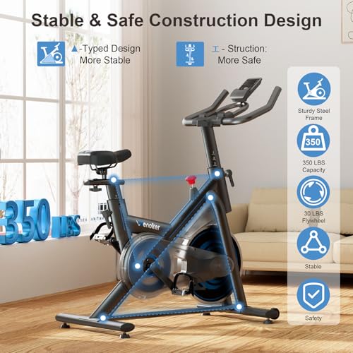 Adjustable Magnetic Resistance Exercise Bike - 350LB Capacity