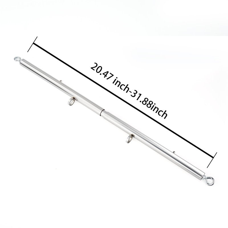 Spreader Bar Heavy Duty Stainless Steel Expandable Silver Bar Home Gym with 4pcs Furry Purple Adjustable Straps,Sports Aid Training Fitness Gear Pilates Aid Kit (Silver+Purple Furry Kit)