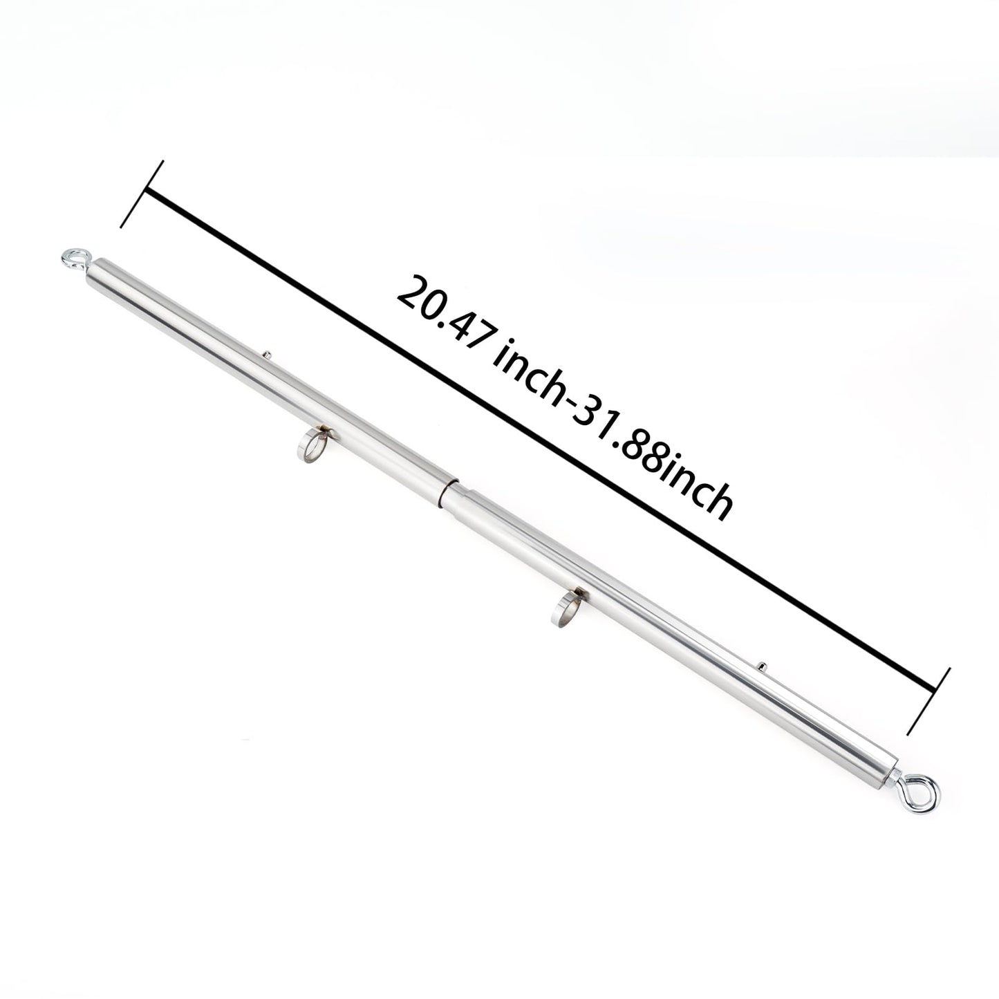 Spreader Bar Heavy Duty Stainless Steel Expandable Home Gym with 4pcs Furry Purple Adjustable Strap,Sports Aid Training Fitness Gear Pilates Aid Kit,Yoga Set (Silver+Black-Pink PU Kit)