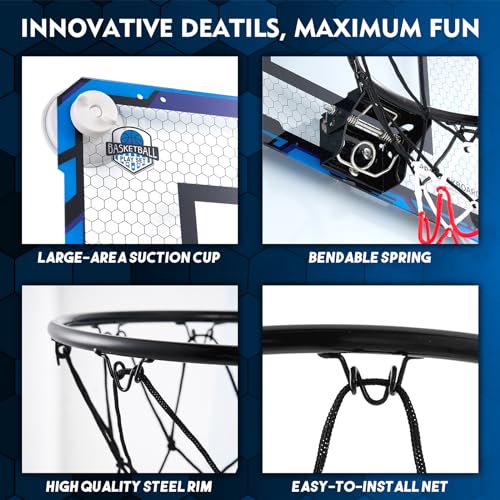 Mini Indoor Basketball Hoop with Suction Cup - Blue Ordinary