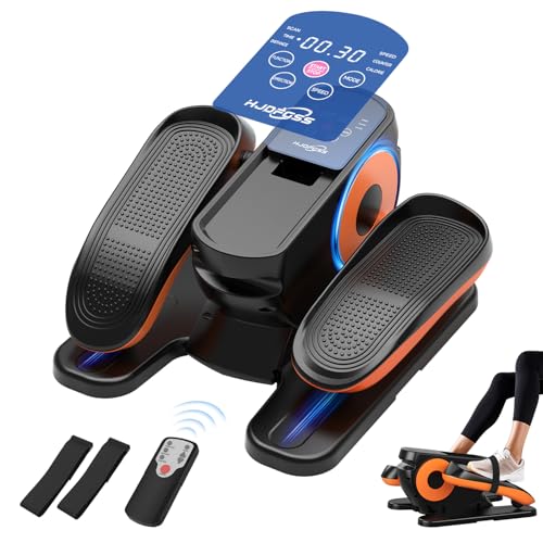 Under Desk Elliptical Machine - Portable Seated Pedal Exerciser with Remote Control