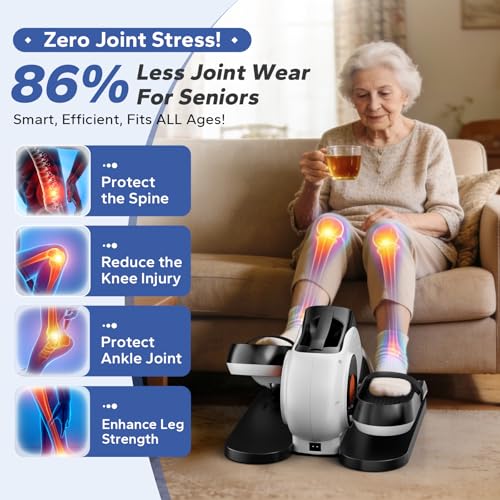 Under Desk Elliptical Machine - 15 Levels Resistance, White