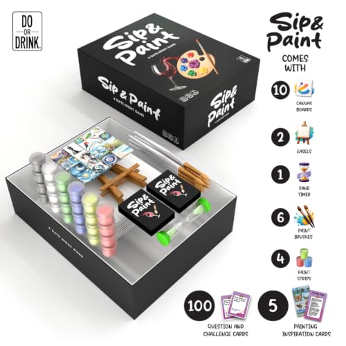 Sip and Paint Couples Kit – Fun DIY Date Night Game