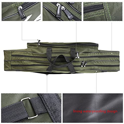 80cm Foldable Fishing Rod Case with Waterproof Oxford Material, Portable Reel & Pole Bag