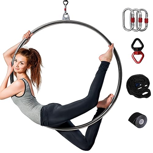 Aerial Lyra Hoop Kit - 90CM, Professional Yoga Starter Set with Hardware, 33in/85cm